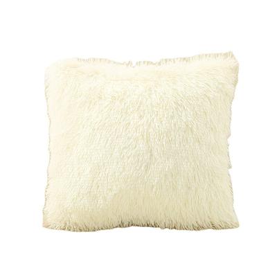 China Folded Beach wool pillowcase plush solid color pillowcase for home decoration for sale