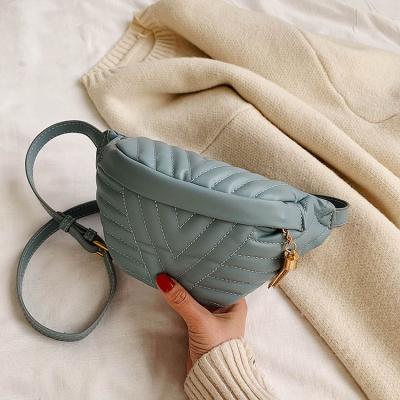 China 2020 New Fashion Spring Lady Bag Female Cross - Body Chest Bag Car Stitching Casual Waist Bag for sale