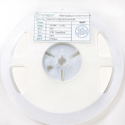 China Condensadores de cerámica de múltiples capas MLCC SMT 3300pF 50V 0402 X7R de SMD en venta