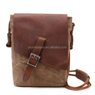 China New retro retro waxed canvas bag by female fashion design canvas satchel backpack men bag for sale