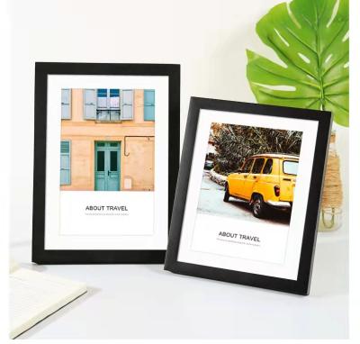 China Modern Elegant Rosewood Black White Walnut Color Photo Gallery Decoration Wood Frame Art Photo Frame Wooden Picture With Mat for sale