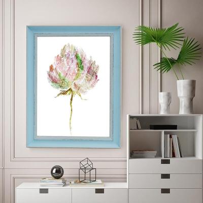 China Nordic ivory blue white table plastic picture frame customized wholesale plastic picture decoration A4 A3 size for sale