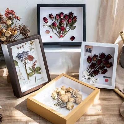 China New Classic/Postmodern Custom Size Shadow Box Depth 6cm For DIY Handcraft Flower Specimen/Decorative 3D Shadow Box Frames Painting Medals With Glass for sale