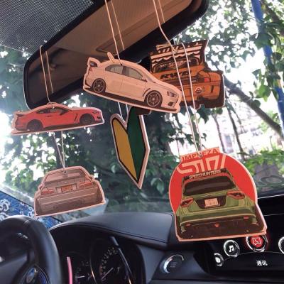 China Europe Car Flat Car Hanging Paper Freshener, Fruit Scent Car Fresheners Paper, Refresh Car Air Scent Paper Air Freshener for sale