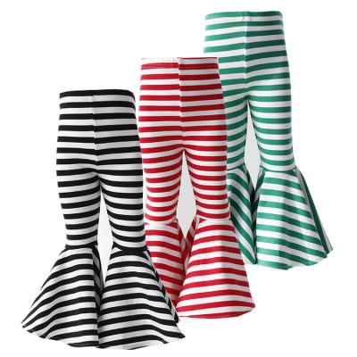 China Factory Directly Breathable Terry Cotton Girl Ruffle Legging For Kids Girl Low MOQ Triple Ruffle Pants For Kids for sale