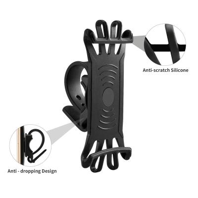 China Creative Waterproof Rotate 360 Degree Flexible Handlebar Mount Silicone Bicycle Bike Phone Holder Support Cell Phone Holders for sale