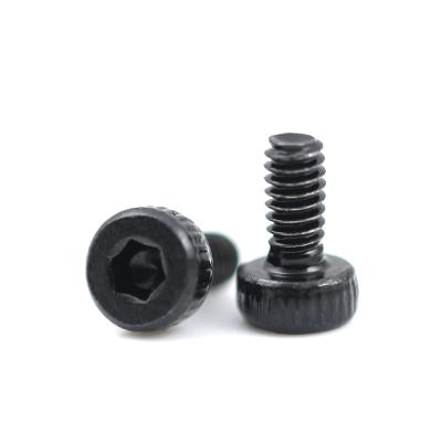 China Metric Black Zinc Plated Cylinder Head Thumb Screw RoHs Certified and Straight Knurled Grip for Industrial Applications for sale