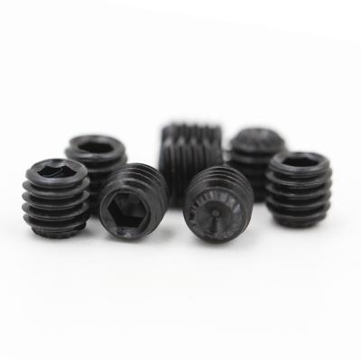 China Metric Measurement System Grade 12.9 Black Concave End Hexagon Socket Set Screws ISO9001 2015 Certified for sale