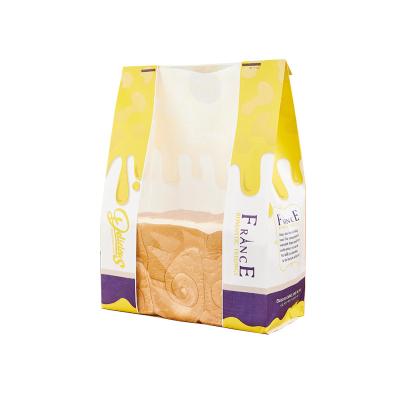 China Disposable Sliced Toast Bread Paper Bag Croissant Muffin Semi-Transparent Edge Seal Pouch for sale