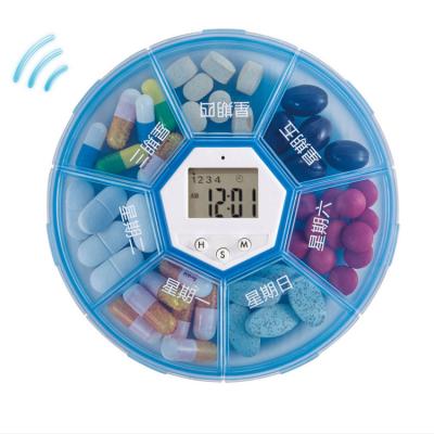 China Sealing and Dustproof 7 Days Alarm Portable Plastic Smart Pill Box Vibration Timer Digital LCD Medicine Reminder Box for sale
