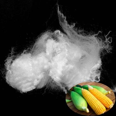 China Siliconized Bio - Based Materials Raw White 100% PLA Fiber 6D×64mm For Filling for sale