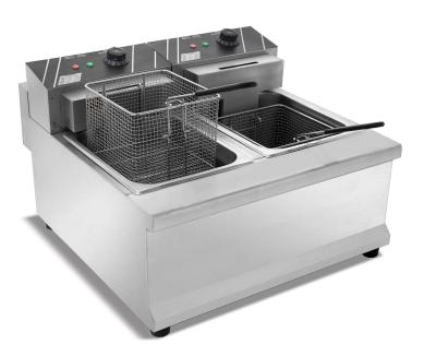 Chine Capacité électrique Machine à frire à double panier Package professionnel 20 kg Poids brut à vendre