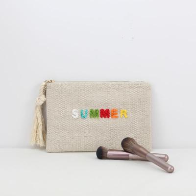 China Free Sample Personalized 100% Recycled and Eco-friendly Cotton Cosmetic Pouch Travel Makeup Bag for sale