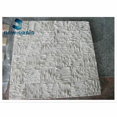 Китай Chiseled pure white marble mosaic sheet for wall decoration продается