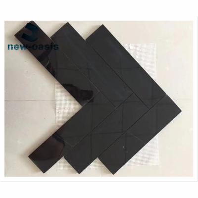 Китай Black marble Herringbone shape mosaic продается