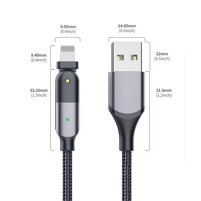 China 2.4A Data Transmission 2.4A High Speed Indicator 480Mbps High Speed USB Charging+480MBPS 1.2M LED Fast Charging 180 Rotating Elbow 8pin i Phone Cables For Game for sale