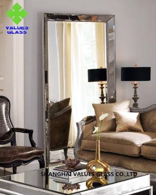 Cina Grande specchio Frameless moderno, specchio a tutta altezza d'argento con chiara superficie in vendita