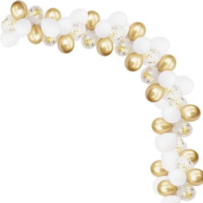 China Festival Decoration Wedding Latex Balloon Garland Kit 16Ft Gender Neutral White Gold Balloons Oh Baby Shower Decoration for sale