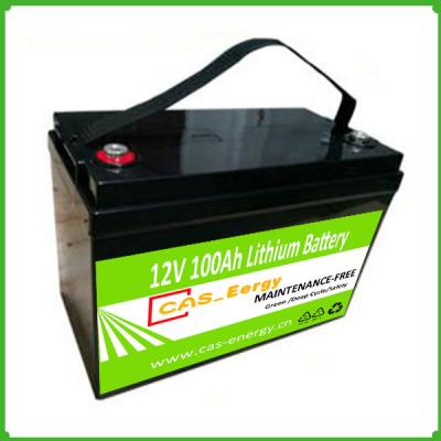 China 12V Rechargeable LiFePO4 lithium ion 12V 100ah solar battery pack for solar power for sale
