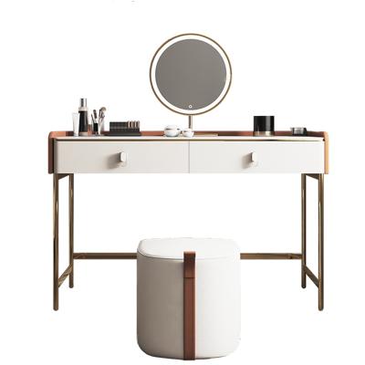 China Simple Design Leather Adjustable Modern Leather Bedroom Furniture Sectional Mirrored Dressing Table Chair (Waist) Saddle Makeup Vanity Chair Wholesale for sale