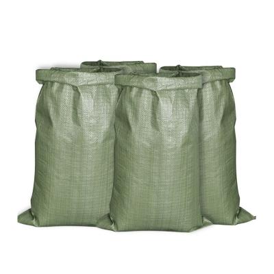 China China Material 30kg 35kg Cheap Recycled PP Woven Green Garbage Bag Moisture Proof Sold In RUSSIAN Market for sale