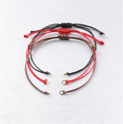 China Handmade Woven Wax Rope 0.8mm 23cm Long Rope Adjustable Size Bracelet Fashionable Chain Bracelet for sale