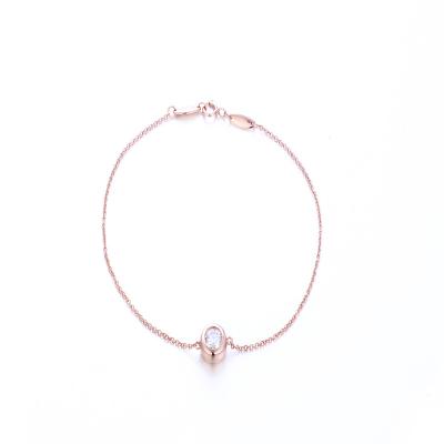 China Zuanhui Classic 14K 18K Rose Gold Chain Bracelet 123Ct Moissanite Wedding Fine Engagement Jewelry Women Ladies Girl Trend for sale