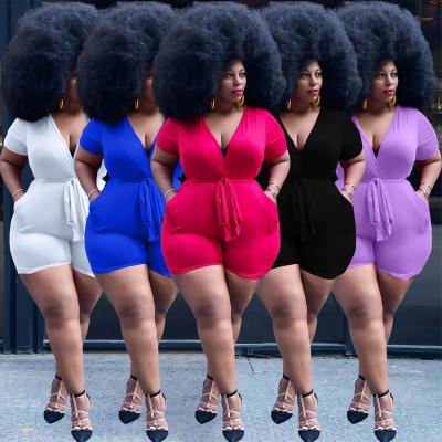 China Y10006 Y10006 Hot Selling Street Fashion Summer Women Shorts Overalls Hot Selling V-neck One-Piece Mujer Plus Size Overalls Rompers for sale