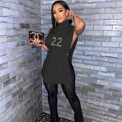 China YD11411 Anti-Static 2022 Hollow Out Mini Dress Women Clothing Casual Black Sleeveless Spring Dresses for sale