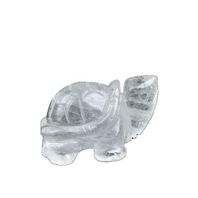 China China Natural Clear Quartz Crystal Small Turtle Carving Crafts For Fengshui for sale