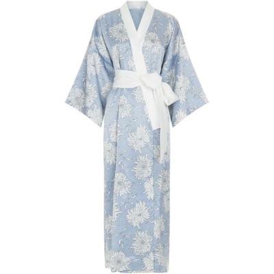 China Newest Design Fashion Thermal Mature Female Satin Long Floral Kimono Robe Women for sale
