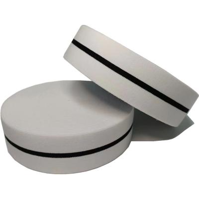 China 40mm Polyester Elastic Webbing Knitted Nylon Elastic Tape White And Black for sale