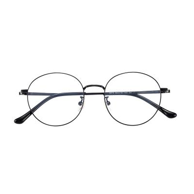 China Fashionable Stylish Black Round Metal Frame Anti Myopia Blue Light Vintage Transparent Glasses for sale