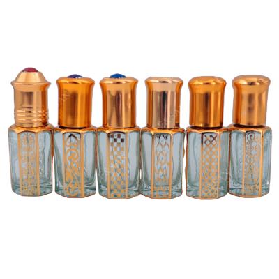 China Mini Perfume 3ml 6ml 12ml Capacity Glossy Portable Roll-on Sheath Glass Perfume Bottle for sale