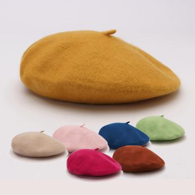 China Comfortable Spring Autumn Outdoor Trendy Plain Custom Logo French Beret Hat Cap For Women for sale