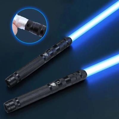 China Lightsaber RGB 7 Color Metal Handle Blade Turn Sound Effects 2-in-1 Dual Lightsaber Role Playing Lightsaber for sale
