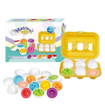 China 6PCS Early Education Assorted Eggs For Kids 1-3 Years Train Egg Twist Egg Geometry Assorted Cognitive Toy for sale