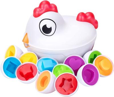 China 12PCS DIY Toy Set Amazon Drawstring Chicken Shape Educational Storage Box Eggs 1-3 Years Carry Twisting Eggs Assorted Smart Toy for sale