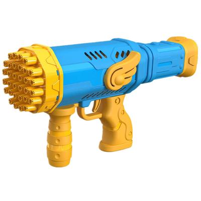 China Amazon Cheapest Price 32 Holes Plastic Bubble Bazooka Machine Kids Plastic Toys Luminous Angel Bubble Gun Machine for sale
