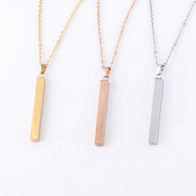 China TRENDY Personalized Chain Necklace Bar Chain Necklace Fashion Stainless Steel Custom Women Girls Dangle for sale