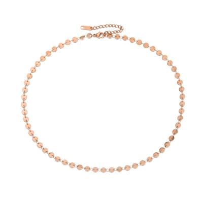 China TRENDY 14K Gold Plated Choker Necklace Bohemia Sequin Coins Delicate Chain Necklace For Women for sale