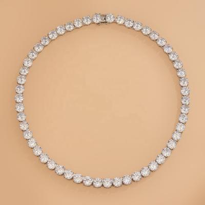 China Vintage Hip Hop Tennis Chain Necklace For Women Men 1 Rows Simulated Diamond Iced Cubic Zirconia Chain Choker Necklace for sale