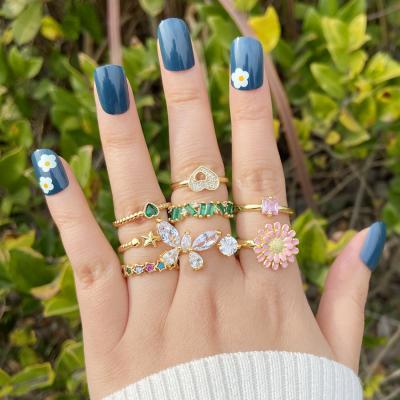 China Various Beautiful Ring Jewelry Zircon Stone For Kids Friendship Adjuster Adjustable Rings Little Girl CLASSIC Open Gift for sale