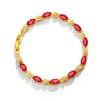 China New FASHIONABLE Gold Plated Bracelets For Women Colorful Gemstones Diamond Tennis Zirconia Bracelet for sale