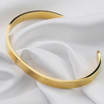 China Custom Engraved Bangle Inspired Vintage Positive Cuff Bangle For Women Men Stainless Steel Blank Simple Open Bangle for sale