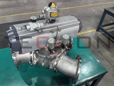 China 316L material powder conveying ball Pneumatic Diverter Valve for sale