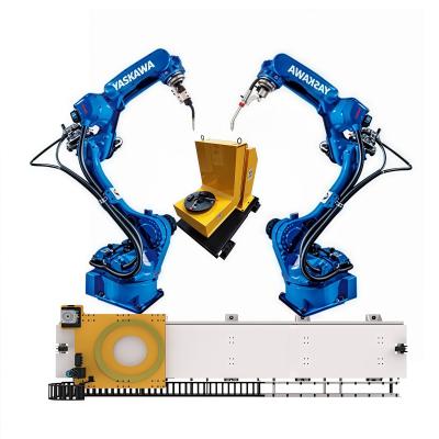 China New Industrial Robot Gun Cleaning Station And YASKAWA AR1440 6 Axis Robotic Arm Arc Welding Robot With Linear Units for sale