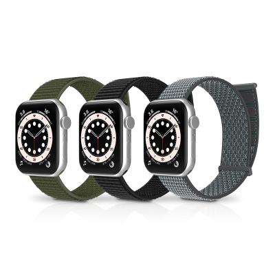China Apparel Accessories 80 Colors Double-section Buckle Charm Designer Woven Nylon Sport Nylon Strap For Apple Watch Band Strap for sale