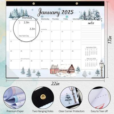 China End Month December Custom Wall Calendar Spiral Bound and Customizable for sale