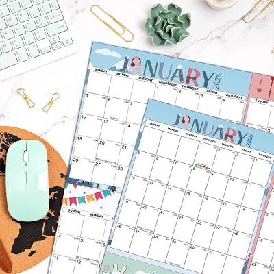 China December End Month Custom Wall Calendars Major US Holidays Marked for Customization Needs for sale